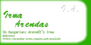 irma arendas business card